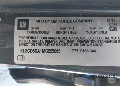 2021 Chevrolet Spark Fwd 1Lt Automatic z USA, uszkodzony, nr VIN KL8CD6SA1MC225065